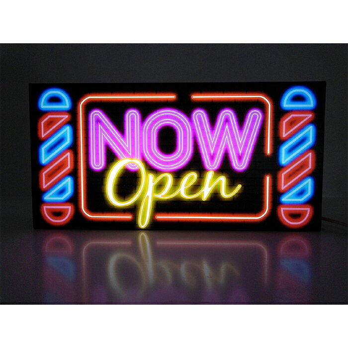 【LED2wayデザインライト】バーバー BARBER 理容室 床屋 散髪屋 サロン NOW OPEN WELCOME ネオン風 看..