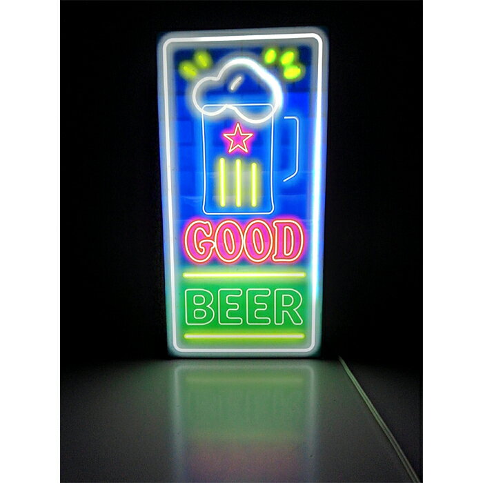 Rakuten - 【LEDデザインライト】GOOD BEER ビール 生ビール ビールジョッキ ジョッキ 居酒屋 やきとり屋 焼肉屋 中華店 飲食店 ネオン風 レトロ 看板 インテリア 雑貨 置物◆Lサイズ-1◆