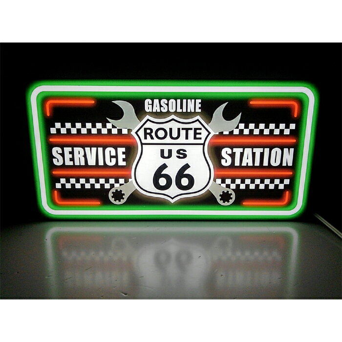 【LEDデザインライト】SERVICE STATION サービスステーション GASOLINE ガソリン ガソリンスタンド ROUTE US66 ルート66 車 車屋 バイク バイクショップ スパナ USA アメリカン アメリカン雑貨…