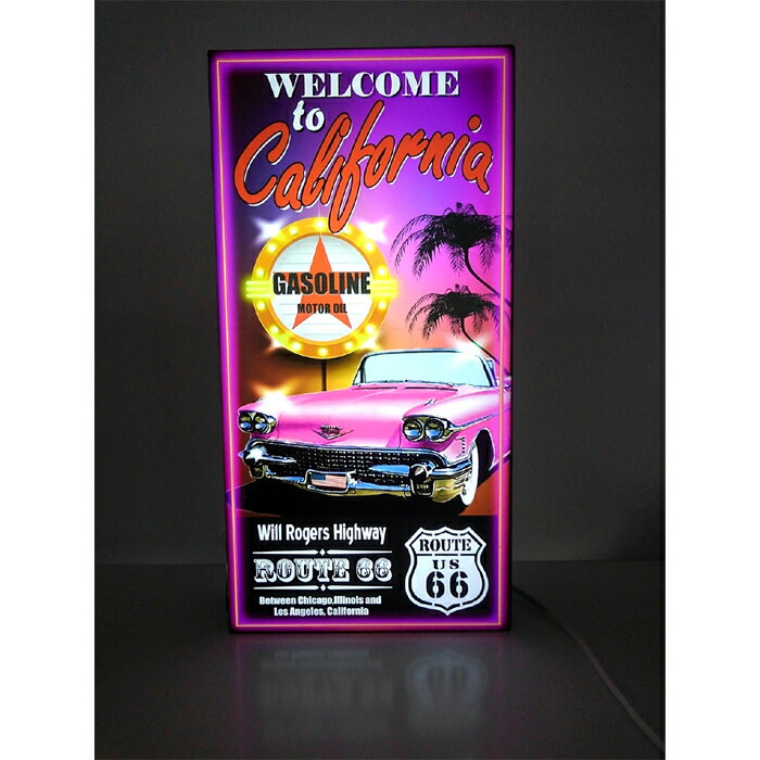 Ledデザインライト Ledデザインライト Route66 ライト 照明器具 ルート66 Lサイズ 4 アメリカ ガソリンスタンド 車 アメリカ国旗 カルフォルニア ピンクキャディラック バイク Welcome カルフォルニア インテリア ピンクキャディラック アメリカン雑貨 アメ車 アメ車