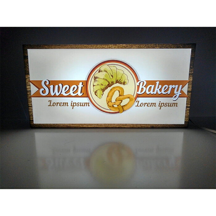 【LEDデザインライト】SWEET BAKERY パン屋 パンショップ ベーカリーショップ ベーカリー パン フード フード店　WELCOME OPEN 看板 インテリア 雑貨 置物◆Lサイズ-2◆