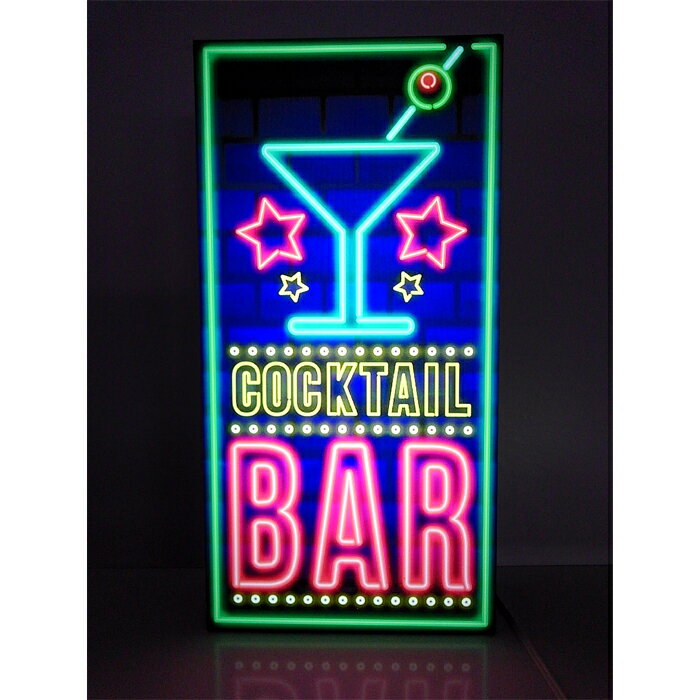 Rakuten - 【LED2wayデザインライト】カクテル カクテルバー バー ライブバー 飲食店 カクテルグラス 星 アメリカン雑貨 WELCOME OPEN ネオン風 看板 インテリア 雑貨 置物◆Sサイズ-2◆