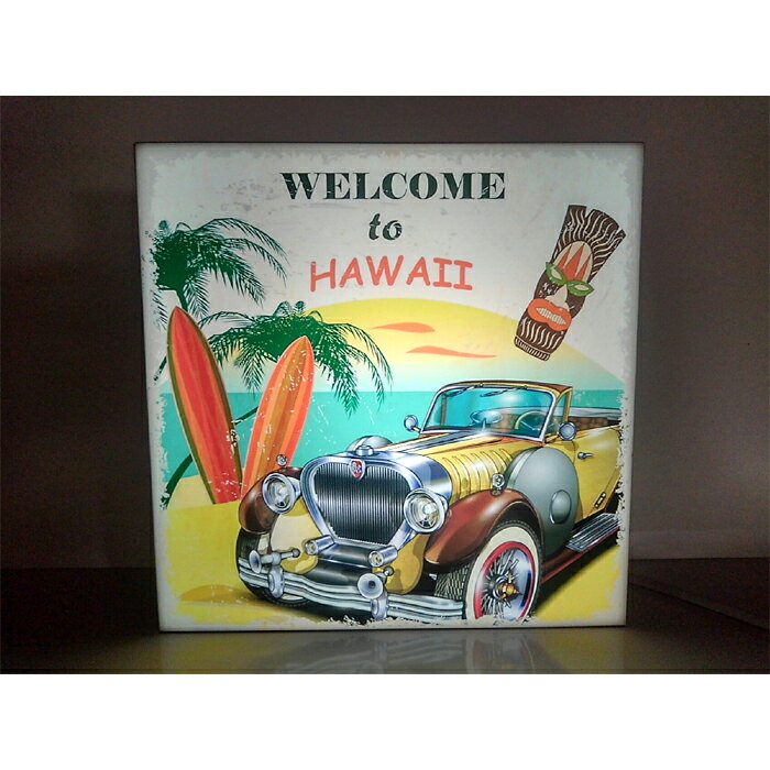 Rakuten - 【LED2wayデザインライト】HAWAII ハワイ ハワイアン ティキ サーフィン ヤシの木 南国 海 サマー アメリカ アメ車 車 バイク 車屋 バイク屋 ハワイアン雑貨 アメリカン雑貨 OPEN WELCOME 看板 インテリア 雑貨 置物◆250サイズ-4◆
