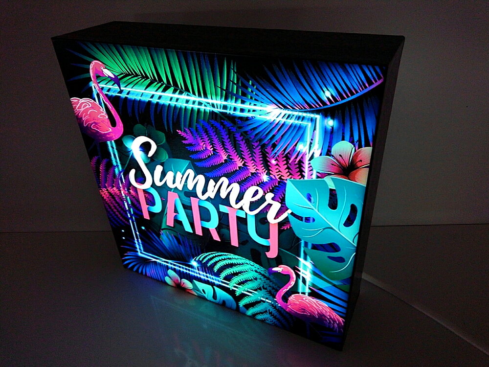 【LED2wayデザインライト】SUMMER PARTY サマーパーティー パーティー HAWAII ハワイ ハワイアン ヤシの木 フラミンゴ 南国 ビーチ 海 サマー ハワイアン雑貨 アメリカン雑貨 イベント ネオン ネオン風 飲食店 OPEN WELCOME 看板 インテリア 雑貨 置物◆250サイズ-9◆の商品画像 3