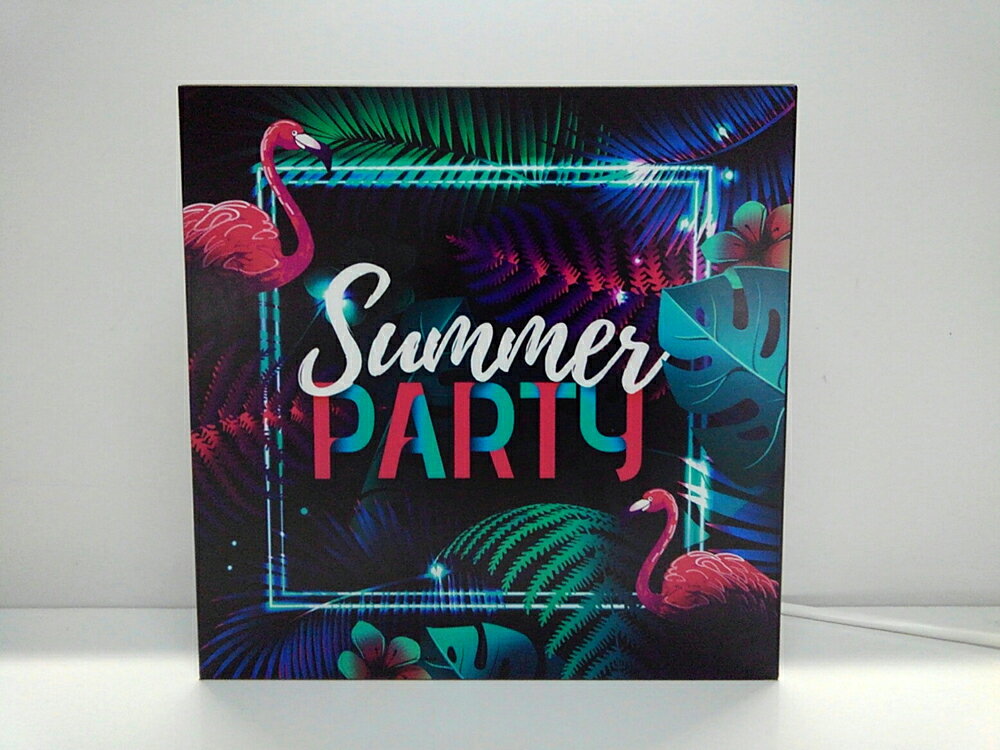 【LED2wayデザインライト】SUMMER PARTY サマーパーティー パーティー HAWAII ハワイ ハワイアン ヤシの木 フラミンゴ 南国 ビーチ 海 サマー ハワイアン雑貨 アメリカン雑貨 イベント ネオン ネオン風 飲食店 OPEN WELCOME 看板 インテリア 雑貨 置物◆250サイズ-9◆の商品画像 2
