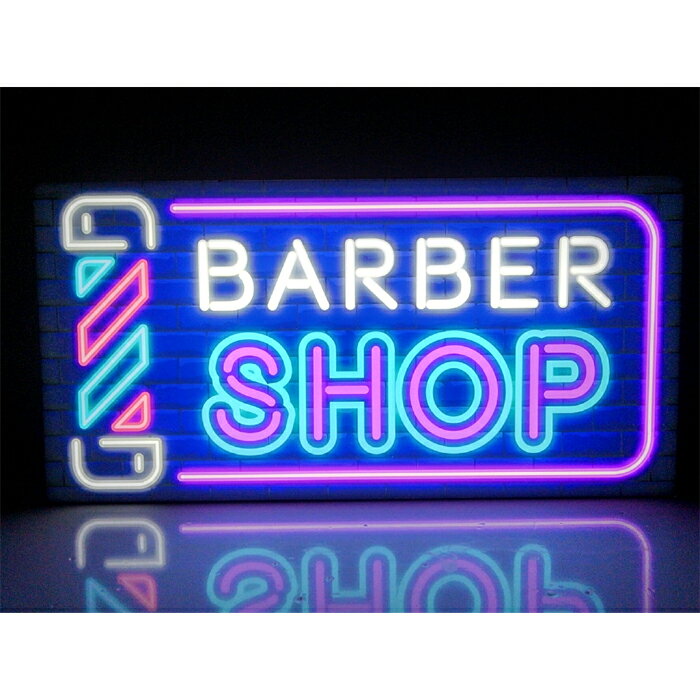 【Sサイズ】バーバー バーバーショップ BARBER 理容室 床屋 散髪屋 ヘアーサロン ヘアーカット シェービング 髪 OPEN 開店 営業中 WELCOME プレゼント 店舗 自宅 パーティー イベント テーブル カウンター サイン ランプ 照明 看板 置物 雑貨 ライトBOX 電飾看板 電光看板