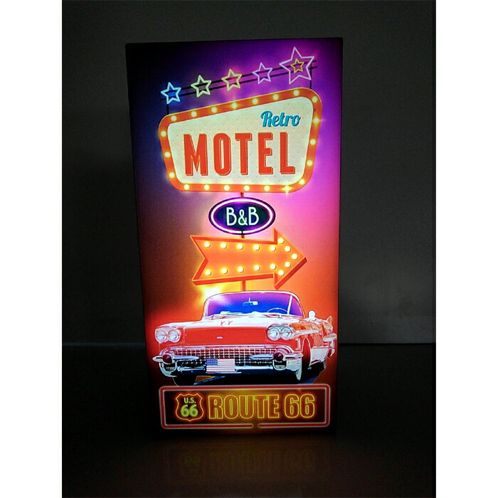 【LED2wayデザインライト】 ROUTE66 CALIFORNIA カルフォルニア アメリカ HISTORIC アメ車 MOTEL 車 バ..