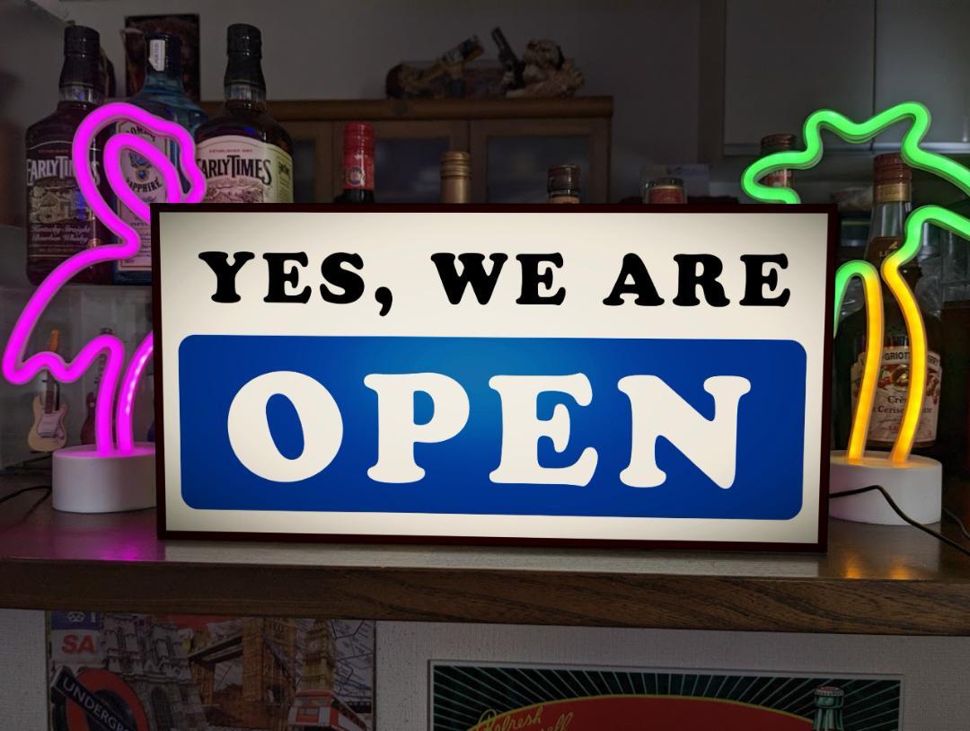 Rakuten - 【Lサイズ◆オールジャンル対応デザイン】OPEN オープン 営業中 いらっしゃいませ 開店 クローズ(裏は光りません) 両面 店舗 自宅 キッチンカー 屋台 パーティー イベント テーブル カウンター サイン ランプ 照明 看板 置物 雑貨 ライトBOX 電飾看板 電光看板
