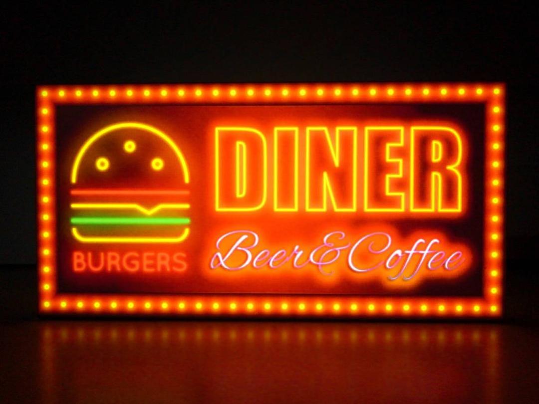 【Sサイズ】ハンバーガー カフェ バー ダイナー ファーストフード メニュー OPEN アメリカン雑