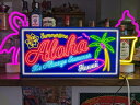 【Lサイズ】ハワイ アロハ サーフィン サーフボード ビーチ 海 カモメ 南国 太陽 ヤシの木 トロピカル ネオン系 プレゼント 店舗 自宅 屋台 キッチンカー パーティー イベント テーブル カウンター サイン ランプ 照明 看板 置物 ハワイアン雑貨 ライトBOX 電飾看板 電光看板(3)