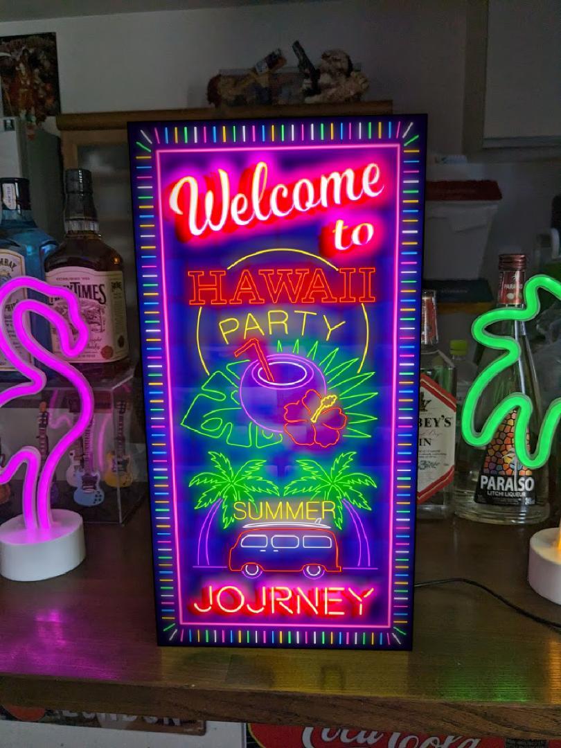 【Lサイズ】 Welcome ハワイ ココナッツ サインポール 店舗 自宅 パーティー イベント カウンター テー..