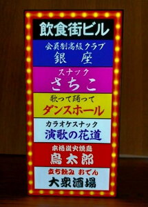 【Sサイズ 文字変更無料】飲食店ビル テナントビル スナック パブ クラブ 居酒屋 カラオケ 宅飲み 酒場 飲屋 ネオン街 繁華街 昭和レトロ プレゼント 店舗 自宅 パーティー イベント テーブル カウンター サイン ランプ 照明 看板 置物 雑貨 ライトBOX 電飾看板 電光看板