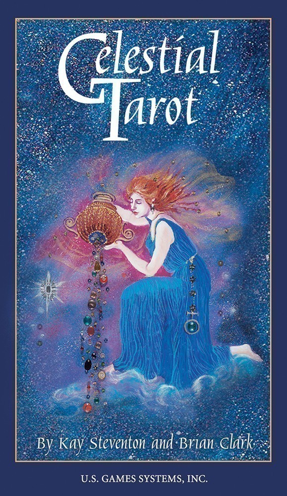 【商品説明】 Celestial Tarot Deck カードサイズ：6.985×12cm 枚数：78枚 重さ：約313g メーカー：U.S. Games Systems, Inc. 著者：ブライアン・クラーク アーティスト：ケイ・スティーブントン メーカーオリジナルの英文解説書 Celestial Tarot は、天界のハンドブックであると同時に、内なる生活へのオラクル ガイドでもあります。 大アルカナの 22 枚のカードは、12 の黄道帯の星座と 10 の惑星によって表されます。各マイナー スーツは、4 つの占星術の要素の 1 つを表します。 付属の小冊子は、占星術とエレメンタルの対応表とともに、より大きなミステリーを紹介しています。 カードの説明は、大アルカナと小アルカナに代表される神話の原型を探求し、ケイ・スティーブントンの絶妙なアートワークによって生き生きとしています。 夜空に埋め込まれているのは、長い間人間の魂を魅了してきた典型的なイメージ、シンボル、物語です。 空のこの聖域に、古代人は星のパターンを使って想像力を投影し、神話を生き生きとさせ、空の景色を作り出しました。 Celestial Tarot のイメージを形作ります。 Celestial Tarot の 78 枚のカードを支えているのは、占星術、天文学、神話の古代の伝統です。 Celestial Tarot は、現代のカードの意味を増幅し広げるだけでなく、大きな影響を与えます。最も古い形式の占いを利用しています。 ※当店の商品は正規品です。 ＊輸入品のため、まれに外箱に傷や汚れ、潰れ等が生じてしまう場合がございます。 また、箱内で空間に余裕がある商品なども、輸送中の振動等で外箱にへこみや傷がついてしまう可能性がございます。 ＊モニターの発色の具合によって実際のものと色が異なる場合がございます。 ※メーカーの仕様変更により外箱、カードの背面デザイン、書体、縁などの部分が画像と異なることがございます。 【 安心の保証付き 】 万が一の初期のキズ、汚れ、凹み(輸送時についた凹み等は対象外）、折れスジ等のダメージの場合、無償にて交換等をさせて頂きます。 ■ご購入前に必ずお読みください■ ■海外メーカーからの予告なしの仕様変更 裏柄、線、色、外箱のデザイン等 ■海外メーカーの品質管理 カードの細かなキズ、印刷のズレ等※日本語説明書等は付属しておりません。