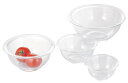 iwaki(イワキ) AGCテクノグラス 耐熱ガラス ボウル 丸型 4点セット 電子レンジ/オーブン/食洗器対応 食材を混ぜやすい広口デザイン 安定しやすい低重...