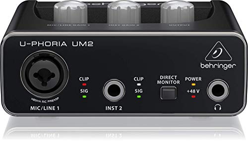 ベリンガー 2入力2出力 USBオーディオインターフェース ブラック 1-Channel UM2 U-PHORIA