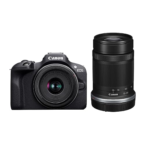 Canon ミラーレス一眼カメラ EOS R100 ダブルズームキット(RF-S18-45+RF-S55-210) ブラック/APS-C/約356g EOSR100-WZK