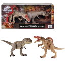 マテル ジュラシックワールド(JURASSIC WORLD) かみつき T-レックス VS. かみつき スピノサウルス【恐竜フィギュア2体セット】【全長50cm 54cm】 【4才~】 HDH78 ブラウン