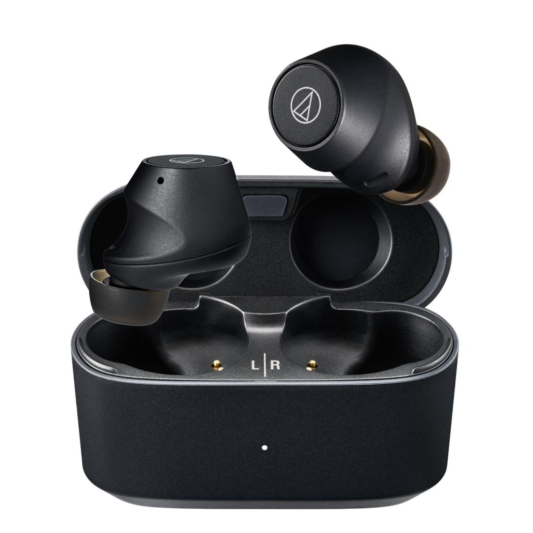 オーディオテクニカ ATH-CKS30TW+(E) ワイヤレスイヤホン bluetooth ノイズキャンセリング 重低音 最大約20時間再生 IP55 防水防塵 マルチポイント対応 小型軽量 アプリ対応 ヒアスルー 低遅延モード 置き忘れアラート BK ブラック