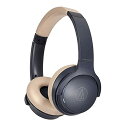 オーディオテクニカ ワイヤレス ヘッドホン Bluetooth ATH-S220BT 【最大60時間再生 急速充電 低遅延モード マルチポイント対応 薄型 国内正規品】ATH-S220BT NBG ネイビーベージュ