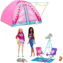 バービー(Barbie) かわいいピンクのテントとキャンプセット/映画「バービー」に登場!?【着せ替え人形】【ドール2体付、アクセサリープレイセット】 【3才~】 HGC18