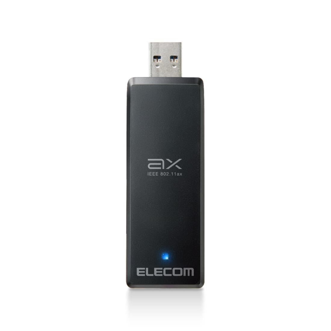 エレコム WiFi 無線LAN 子機 Wifi6 1201Mbps+574Mbps 5GHz 2.4GHz USB3.0 USB-A 11ax/ac/n/g/b/a ビームフォーミングZ対応 MU-MIMO対応 延長ケーブル付き(13cm) [Windows 10 等対応] ブラック WDC-X1201DU3-B