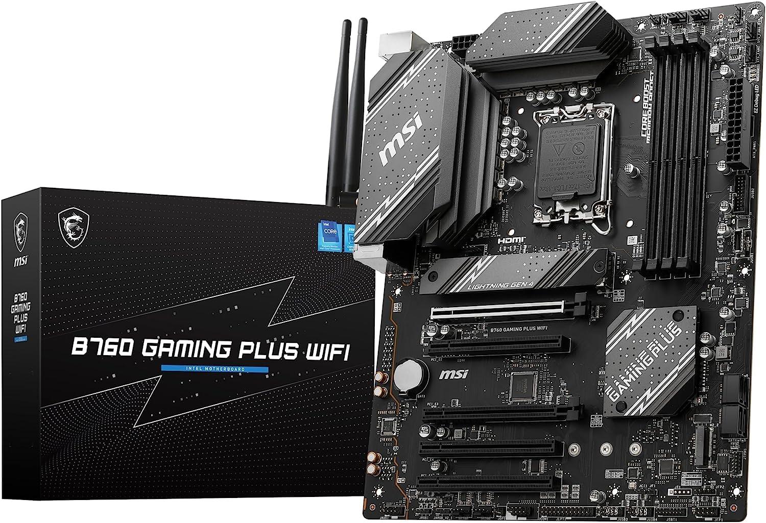 MSIマザーボード B760 GAMING PLUS WIFI DDR5 第14/13/12世代CPU(LGA1700)対応 PCIEスロット×5 ATXゲーミングモデル [Intel B760 搭載] MB6169