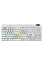 Logicool G PRO X TKL LIGHTSPEED ワイヤレス ゲーミングキーボード テンキーレス GXスイッチ タクタイル メカニカル キーボード Bluetooth 静音 日本語配列 LIGHTSYNC RGB 着脱式ケーブル G-PKB-003WL-TCWH ホワイト 無線 国内正規品