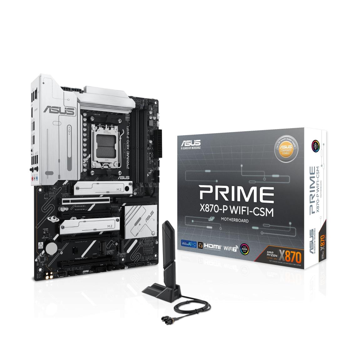 ASUS PRIME X870-P WIFI-CSM AMD Ryzen 9000 シリーズ AM5 対応 X870 チップセット搭載 ATX マザーボード