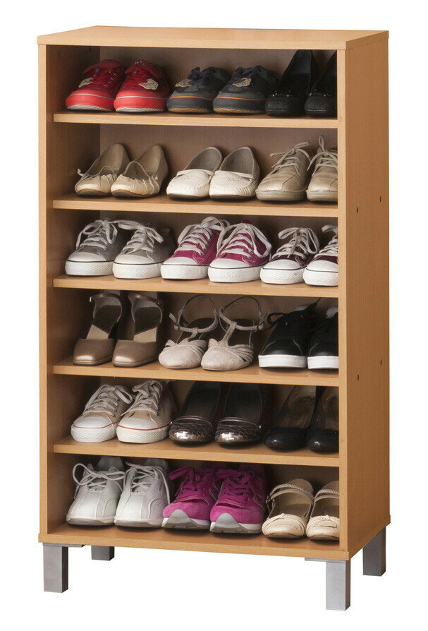 送料無料 オープン シューズボックス 幅60cm ナチュラル 扉付き 下駄箱 靴箱 18足収納 スリム 玄関収納..