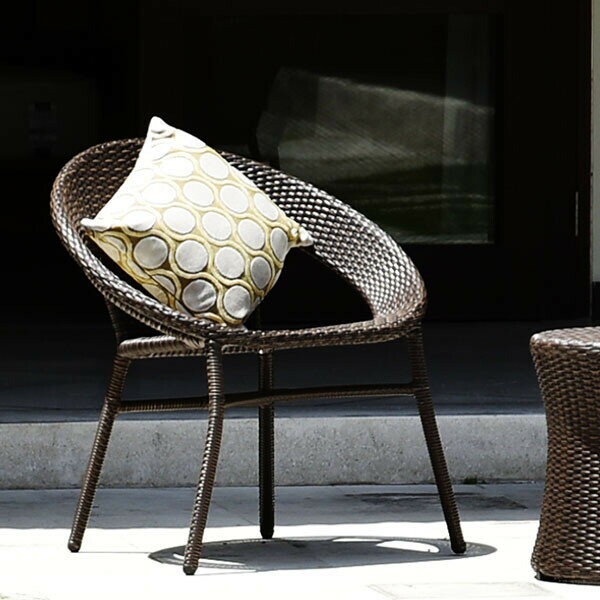 スタッキングチェア アウトドア家具 ガーデン家具 ラウンド シンセティックラタン 1P 軽量