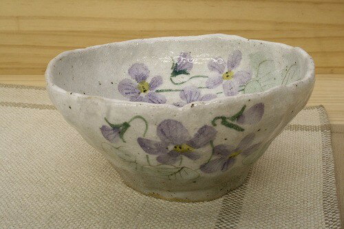 花の詩／すみれ預け鉢 薬味皿 調味料皿 日本製 陶器 和食器 小付 和風 レトロ 和モダン 和テイスト 国産 おしゃれ 調味料入れ お漬物皿 料亭 旅館 取り皿 かわいい