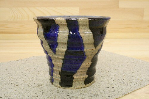 国産 さざ波　ロックカップ（青） 陶器 湯呑 和食器 和風 和モダン コップ 日本製 おしゃれ