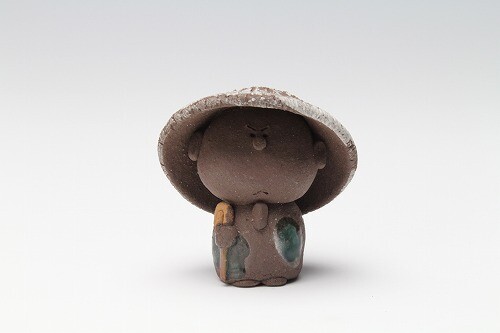 和笠地蔵（黒） ペーパーウェイト（中） 3点セット 日本製 美濃焼 手作り 置物 オブジェ レトロ  ...