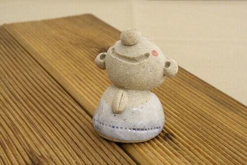 ほほえみ地蔵 ペーパーウェイト（中） 3点セット 日本製 瀬戸焼 手作り 置物 置き物 レトロ 和雑 ...