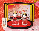 彩絵 硝子立雛(手籠付) ひな人形 日本製 陶器 レトロ 置物 オブジェ 飾り物 置き物 和モダン 和風 和雑貨 国産 和テイスト 和室 かわいい おしゃれ 雛人形 小さい コンパクト 女の子 ひな祭り