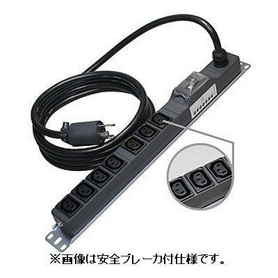 200Vコンセント 19インチラック用 16A 250V C13×7個口 20A漏電ブレーカ L6−20P付 ME8637TA5