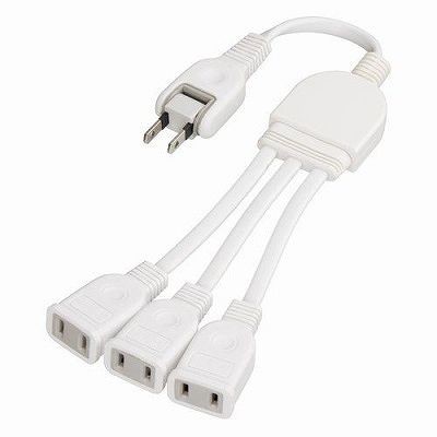 ACアダプター用3分配延長コードホワイト Y02V3002WH