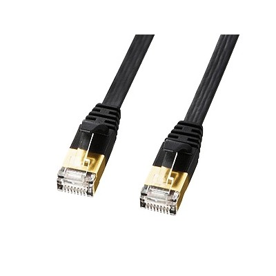 CAT7ウルトラフラットLANケーブル 15m ブラック KB−FLU7−15BK