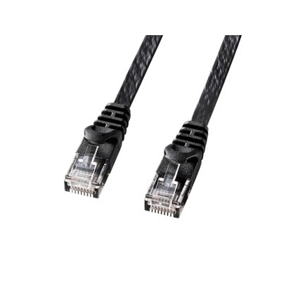 カテゴリ6　フラットLANケーブル　1m　ブラック　LA−FL6−01BK