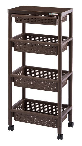 引き出し付き ワゴン 引出付ウッドテーブルワゴン4段