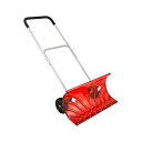 スノープッシャー 車輪付き タイヤ付 スノーダンプ 除雪道具 除雪用具 大型車輪付(楽太郎)クリアレッド 丈夫 ポリカーボネート ポリカ