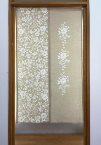 ナチュラル のれん メルサ 和のれん 暖簾 目隠し カーテン 間仕切り おしゃれ 85×150cm 和室 洋室 玄関 廊下 キッチン 浴室 脱衣室 寝室 洗面室 シンプル モダン