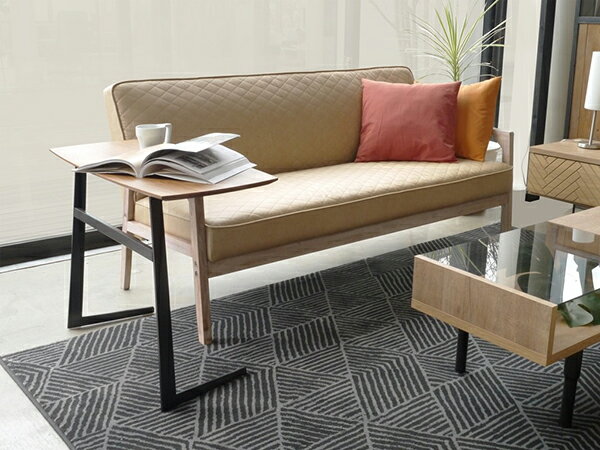 サイドテーブル 幅80cm ナイトテーブル 高級感 ウォールナット スチール 寝室 花台 プランター台 北欧 ..