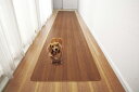 送料無料 木目調廊下敷きブラウン 80×340cm 廊下用カーペット 廊下 ラグ マット キッチンマット フローリング シンプル(3)