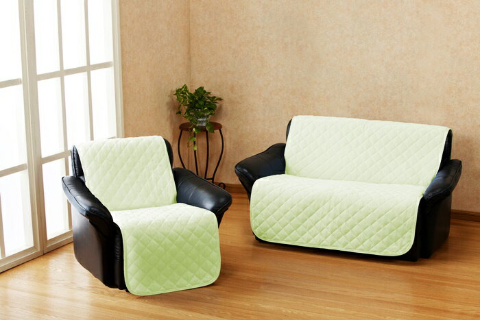 ソファカバー 1人掛用 涼感・吸汗・速乾ソフトクール 暑さ対策 ソファ用カバー ソファーカバー 無地 シンプル ブルー グリーン [3]