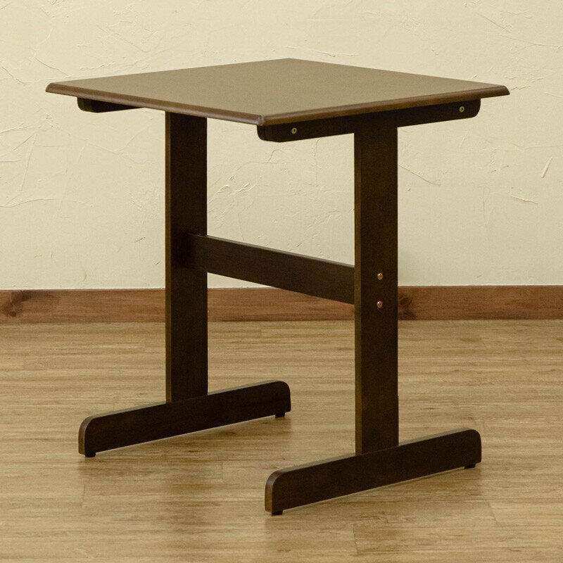 ダイニングテーブル単品 正方形 60×60 二人掛け コンパクト 木製 ナチュラルテイスト ダークブラウン 二人用 2P リビングテーブル 食卓テーブル 食卓机 置台 シンプル フリーテーブル デスク 作業台 木製 1人用ダイニングテーブル