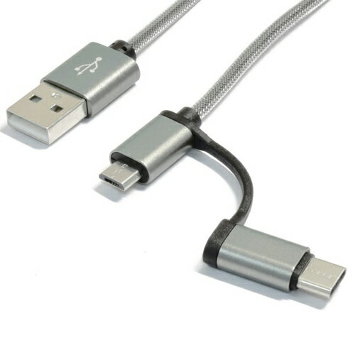 Type-C&MicroUSB 2IN1P[u O[ TYPEC2IN1-GY 悶iCbVH