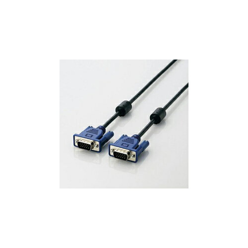 パソコンとディスプレイを接続する、D-Sub15ピン(ミニ)ケーブル。D-Sub15ピン(ミニ)出力端子を装備したパソコンと、D-Sub15ピン(ミニ)入力端子を装備したディスプレイを接続するケーブルです。 直径4.5mmのスリムケーブルですっきり配線できます、 錆などに強く信号劣化を抑える金メッキピンを採用しています。 高周波ノイズを吸収する効果があるフェライトコアを両端に採用しています。 EUの「RoHS指令(電気・電子機器に対する特定有害物質の使用制限)」に準拠した環境にやさしい製品です。●対応機種:D-sub15ピン(ミニ)の入出力端子を持つPC、ディスプレイ及びプロジェクター ●コネクタ形状:D-Sub15pin(ミニ)オス ●ケーブルタイプ:ノーマルタイプ ●シールド方法:2重シールド ●ケーブル長:2.0m ●ケーブル太さ:φ4.5mm ●カラー:ブラック ●環境配慮事項:EU RoHS指令準拠 ●その他:簡易パッケージ(PP袋)■送料 送料無料。但し、沖縄・離島を含む(一部配送不可地域)のご注文は配達不可のためキャンセルさせて頂きます。