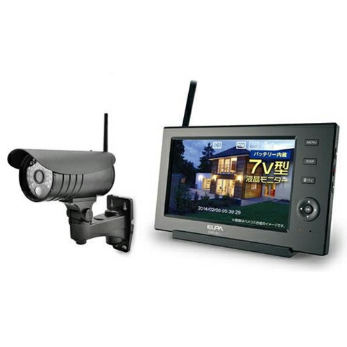 ELPA ワイヤレスカメラ＆モニター 防水型カメラ CMS-7110 防犯カメラ カメラ