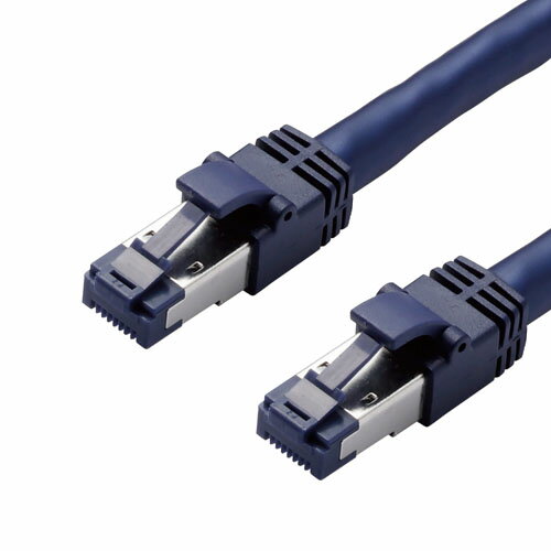 エレコム LANケーブル/CAT8/爪折れ防止/10m/ブルーメタリック LD-OCTT/BM100